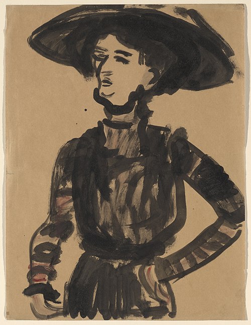 Woman with Black Hat, 1908, Ernst Ludwig Kirchner