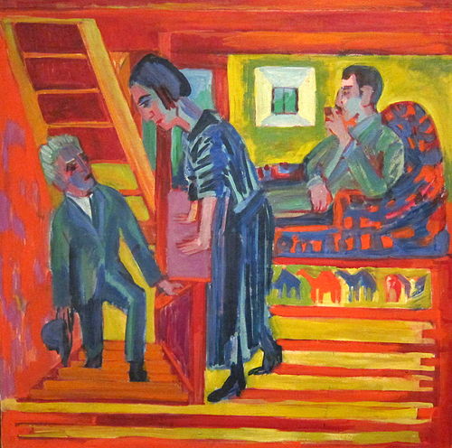 The Visit - Couple and Newcomer, 1922, Ernst Ludwig Kirchner