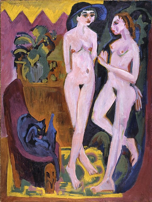 Two Nudes in a Room, 1914, Ernst Ludwig Kirchner