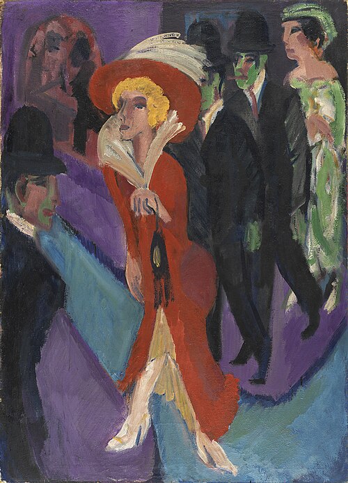 Street With Red Streetwalker, 1914, Ernst Ludwig Kirchner