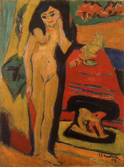 Nude Behind a Curtain (Fränzi), 1910, Ernst Ludwig Kirchner