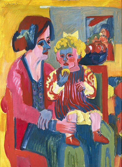 Menina com criança, 1924, Ernst Ludwig Kirchner