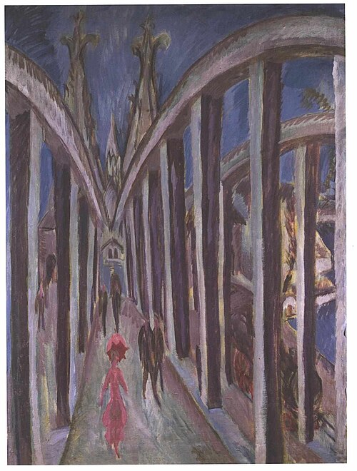 Bridge over the Rhine in Cologne, 1914, Ernst Ludwig Kirchner