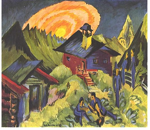 Moon rising over the Staffelalp, 1917, Ernst Ludwig Kirchner