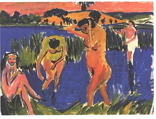 Four Bathers, 1909, Ernst Ludwig Kirchner