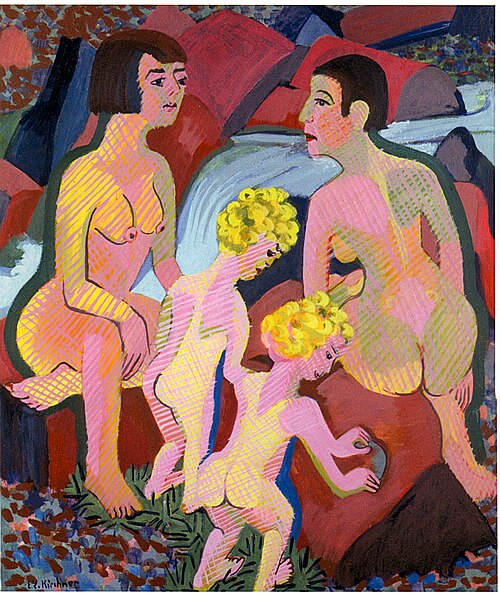 Bathing women and children, 1925, Ernst Ludwig Kirchner