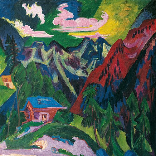 As montanhas de Klosterser, 1923, Ernst Ludwig Kirchner