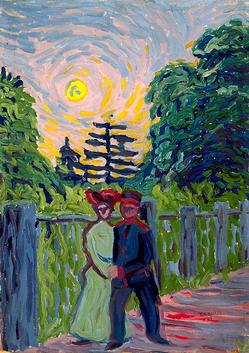 Moonrise: Soldier and Maiden, 1905, Ernst Ludwig Kirchner