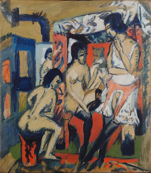 Nudes in Studio, 1912, Ernst Ludwig Kirchner