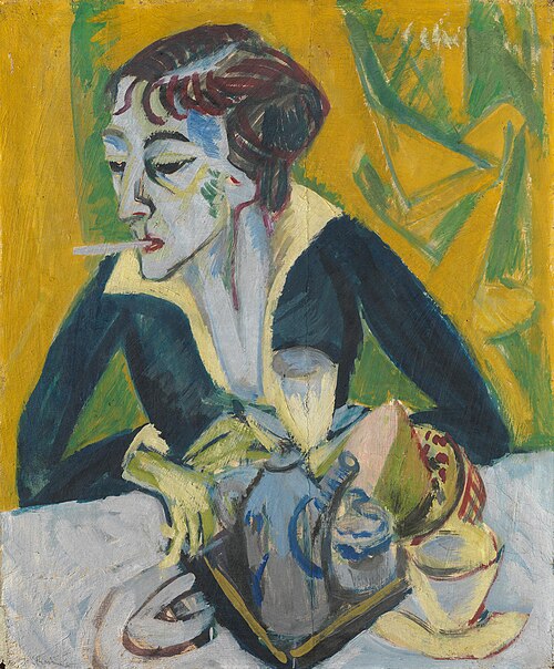 Erna mit Zigarette, 1915, Ernst Ludwig Kirchner