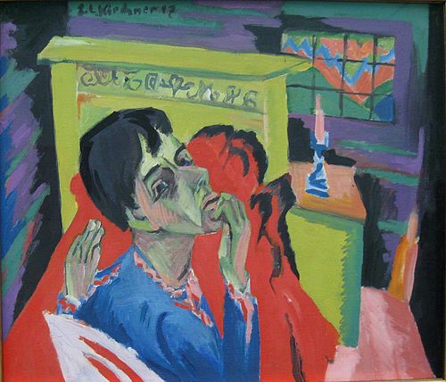 Self-Portrait as a Sick Man, 1918, Ernst Ludwig Kirchner
