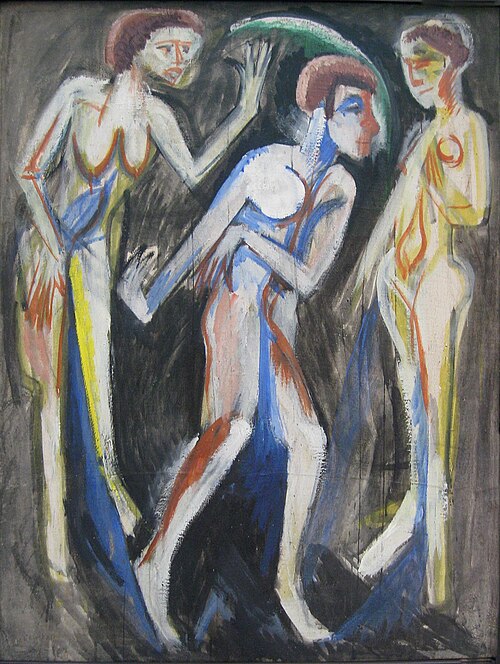 Women dancing (Der Tanz zwischen den Frauen), 1915, Ernst Ludwig Kirchner