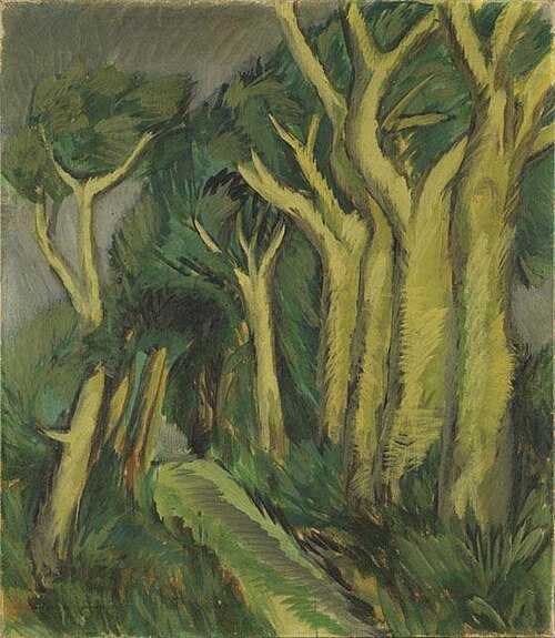 Path between Trees, Fehman, 1914, Ernst Ludwig Kirchner