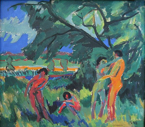 Pessoas nuas brincando, 1910, Ernst Ludwig Kirchner
