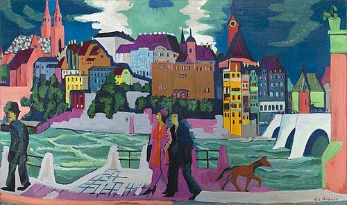 View of Basel and the Rhine, 1927, Ernst Ludwig Kirchner