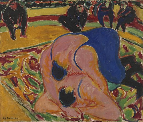 Wrestlers in a Circus, 1909, Ernst Ludwig Kirchner