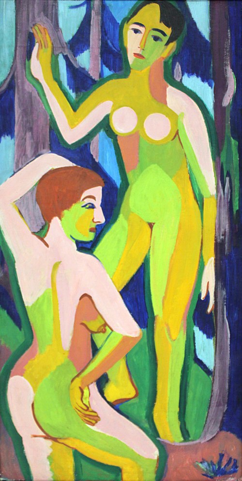 Two nudes in the wood II, 1926, Ernst Ludwig Kirchner
