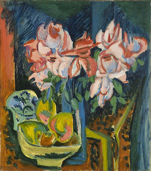 Pink Roses, 1918, Ernst Ludwig Kirchner