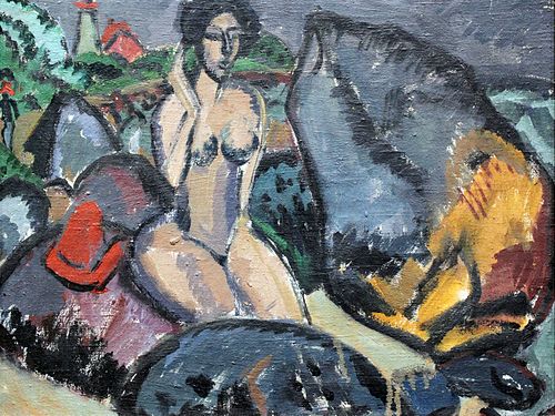 Bather between Rocks, 1912, Ernst Ludwig Kirchner