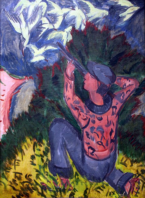 Seagull Hunter in the Woods, 1912, Ernst Ludwig Kirchner