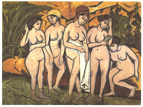 Five Bathing Women at a Lake, 1911, Ernst Ludwig Kirchner