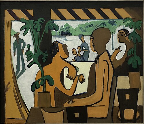 Brown Figures in a Café, 1928, Ernst Ludwig Kirchner