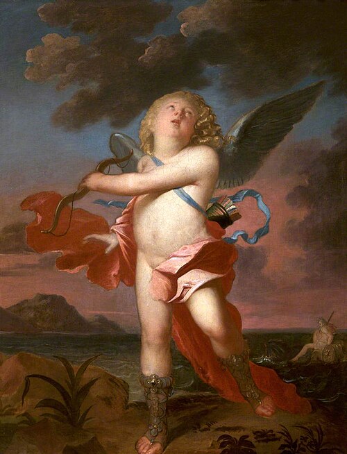 Cupid preparing his Bow (after Van Dyck), 1673, Jacob Huysmans