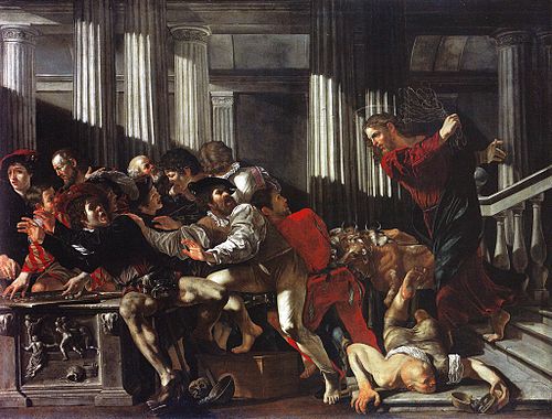 Jésus-Christ chasse les changeurs du temple, 1617, Cecco del Caravaggio