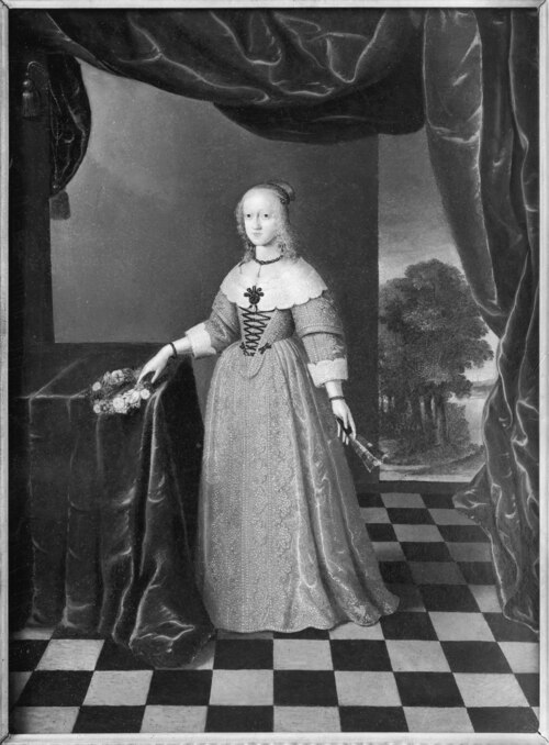 Sofia Amalia, 1628-1685, prinsessa av Braunschweig-Lüneburg, Fredrik III:s av Danmark gemål, 1645, Andreas Magerstadt