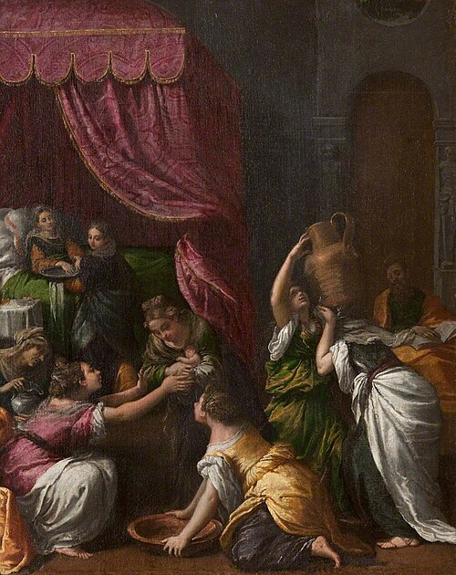 The Nativity of the Virgin, 1600, Scarsellino