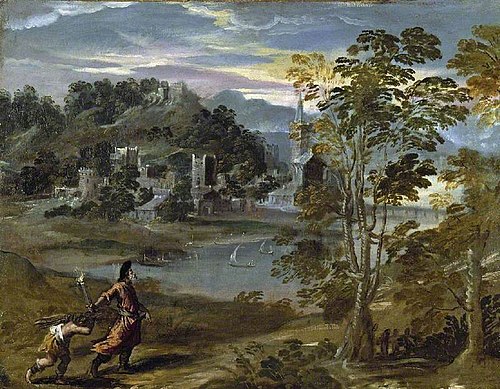 Landscape with Abraham and Isaac, , Scarsellino