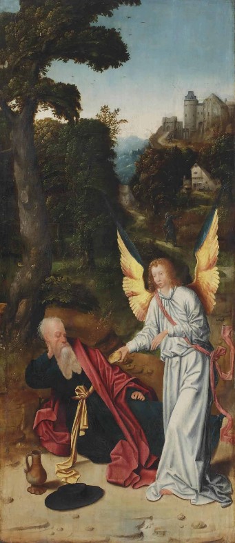 Elijah Fed by the Angel in the Desert, 1515, Adriaen van Overbeke
