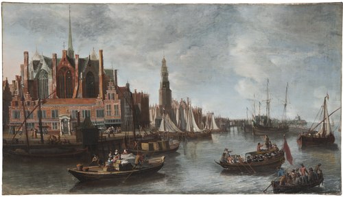 View of Nieuwe Kerk in Amsterdam, , Anthoine Beerstraaten