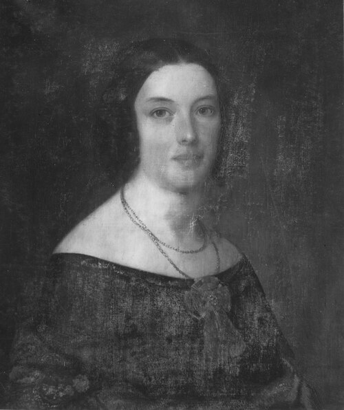 Porträtt av Corinna Bruhn (f. 1812?), g. Holmström, 1848, Carl Johan Brummer