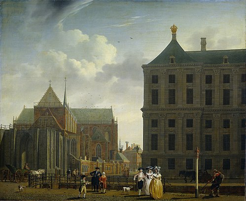 The Nieuwe Kerk and the Town Hall on the Dam in Amsterdam, 1785, Isaac Ouwater