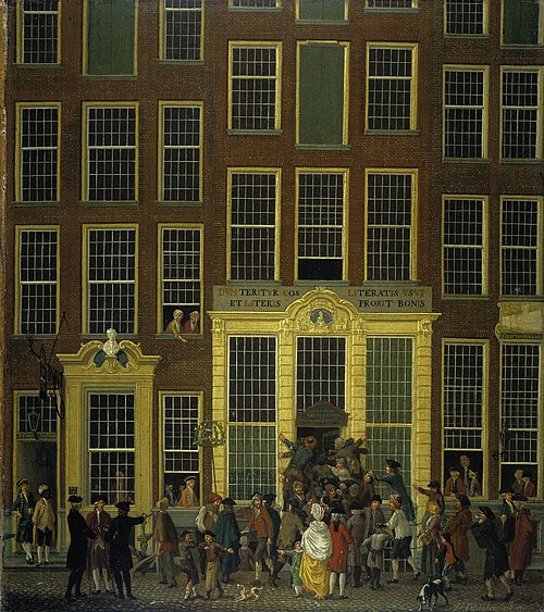 The Bookshop and Lottery Agency of Jan de Groot in the Kalverstraat in Amsterdam, 1779, Isaak Ouwater