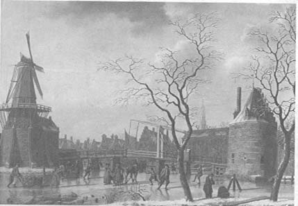 Winters gezicht op de Catharijnebrug te Haarlem, 1782, Isaac Ouwater
