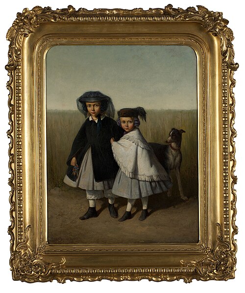Portret van de beide dochters Striening, 1862, Jan Striening