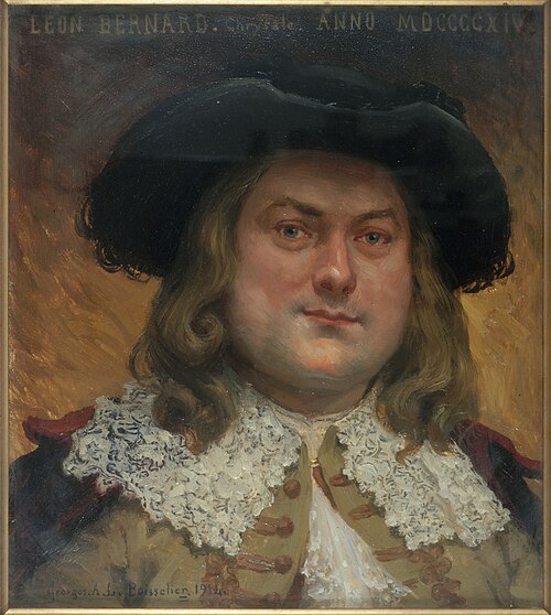 Portrait de Léon Bernard (1877-1935), sociétaire de la Comédie-Française, dans le rôle de Chrysale d, 1914, Georges A. L. Boisselier