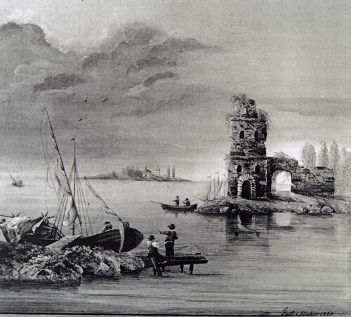 Seascape with a Ruin, 1824, Gustav H. von Düben