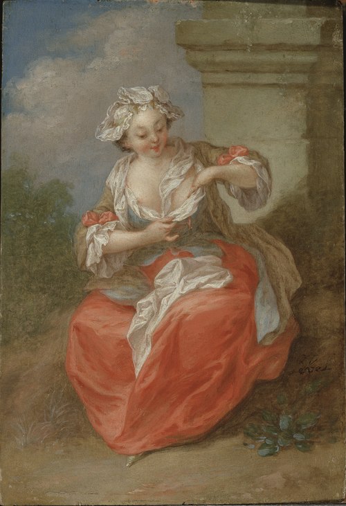 Young Girl Chasing Fleas, , Jean-Baptiste Lebel
