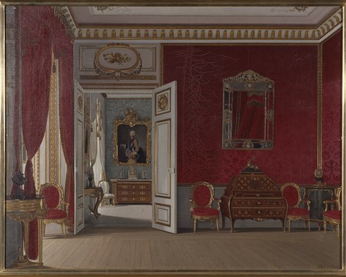 Gripsholm's Castle, the queen's bedchamber, 1882, Johan Robert Nilsson