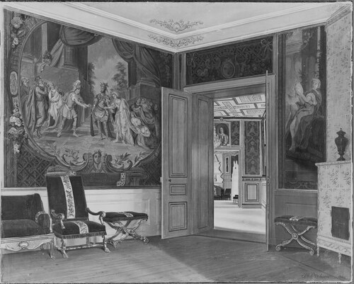 Gripsholm's Castle, the queen dowager's atrium, 1882, Johan Robert Nilsson