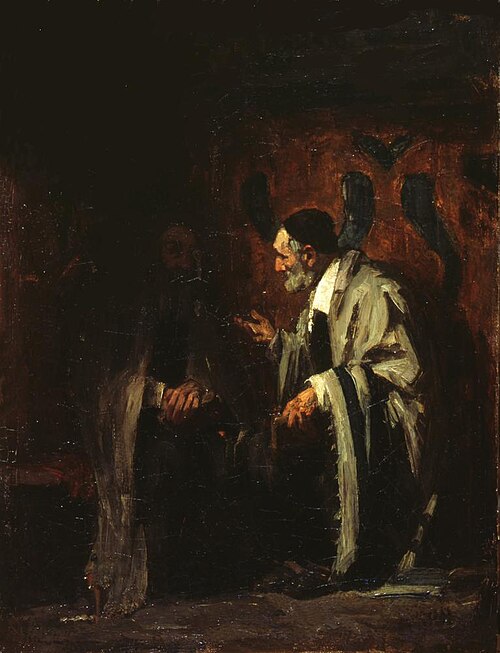 Critiek (discussie tusschen twee Talmudisten), 1884, Meyer de Haan