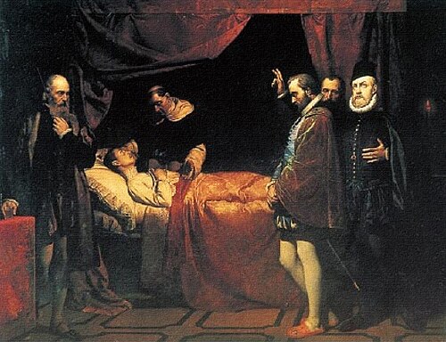 Últimos momentos del príncipe Don Carlos, 1858, Antonio Gisbert