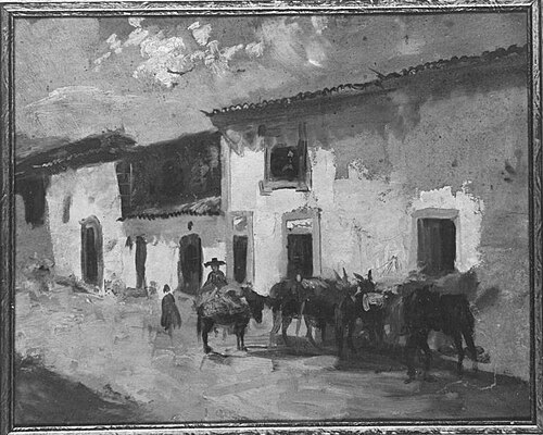 Portugiesische Studie II - Gasthaus in Portalegre, 1921, Theodor Rogge