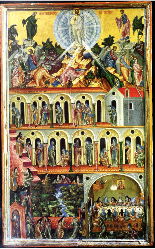 Transfiguration and Monastic Scenes (Klontzas), 1603, Geórgios Klóntzas