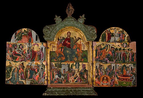 Triptych of Christ Enthroned (Klontzas), 1600, Geórgios Klóntzas
