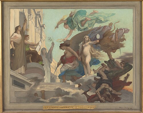 Esquise pour la mairie du 12ème : La Liberté victorieuse se soumet à la loi, 1879, Urbain Bourgeois