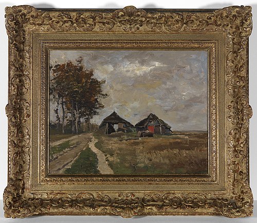 Twee schuren aan een pad., 1883, Paul Joseph Constantin Gabriël